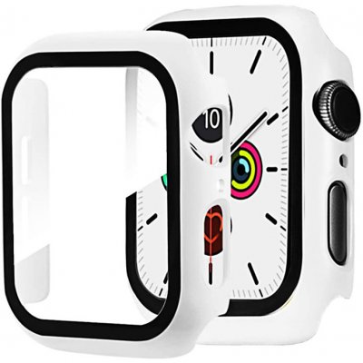 AppleMix Tvrzené sklo + rámeček pro Apple Watch 38mm Series 1 / 2 / 3 - bílý