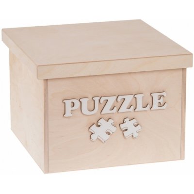 FK Dřevěný box Puzzle 25 x 25 x 20 cm Přírodní – Zboží Mobilmania