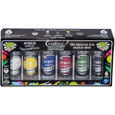 Cadence Univerzální akrylové barvy Kooky 70 ml 6 barev pro děti – Hledejceny.cz