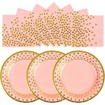 AHPYEUHK Papírové talíře 17,8 cm párty talíře a ubrousky 16,5 cm sada párty nádobí – Zbozi.Blesk.cz