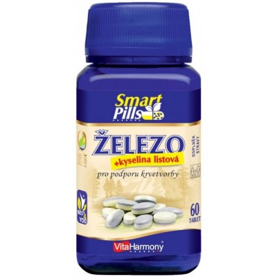 VitaHarmony Železo 20mg + Kyselina listová SmartPills 60 tablet – Zbozi.Blesk.cz