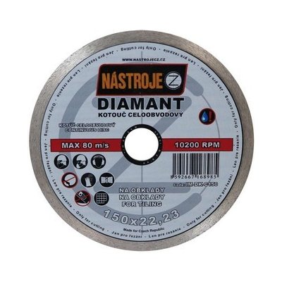 Nástroje cz Kotouč diamantový celoobvodový 150 x 1,6 x 22,2 mm IM-DK-C150 – Zboží Mobilmania