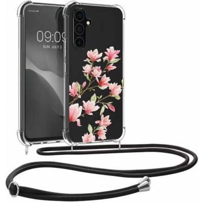 Pevné silikonové kwmobile Crossbody Samsung Galaxy A54 5G s popruhem přes rameno - Magnólie – Zboží Mobilmania