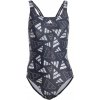 adidas 3 Bar Logo Graphic Swimsuit Womens black wonder