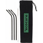 Ecocare Ekologická kovová brčka Zahnutá Černé se vzorem 3 ks – Zboží Dáma Ecocare Ekologická kovová brčka Zahnutá Černé se vzorem 3 ks – Zboží Dáma