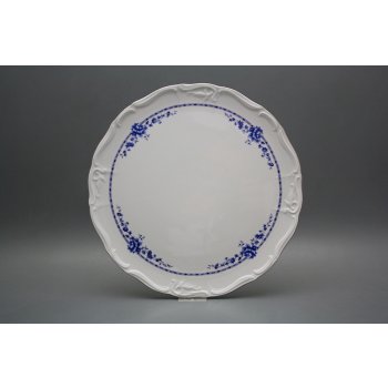 Bohemia Porcelán 1987 Dortový talíř 32cm Marie Louise Royal Blue PL