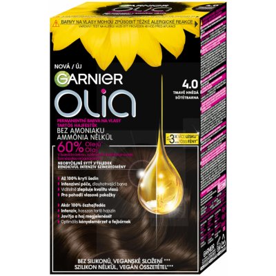 Garnier Olia Permanent Hair Color olejová permanentní barva na vlasy 4,0 Dark Brown 50 g – Zbozi.Blesk.cz