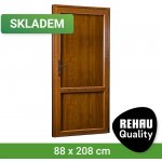 REHAU Smartline+ plné pravé Bílá dovnitř / Zlatý dub ven 88 x 208 cm – Hledejceny.cz