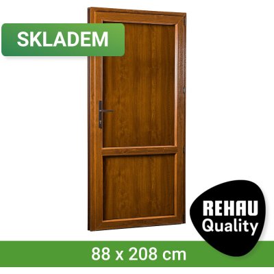 REHAU Smartline+ plné pravé Bílá dovnitř / Zlatý dub ven 88 x 208 cm – Hledejceny.cz