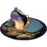 HOMESTYLING Fontána pokojová s LED osvětlením 29 cm Budha šedá – Zbozi.Blesk.cz