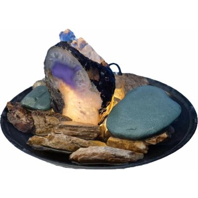 HOMESTYLING Fontána pokojová s LED osvětlením 29 cm Budha šedá – Zbozi.Blesk.cz