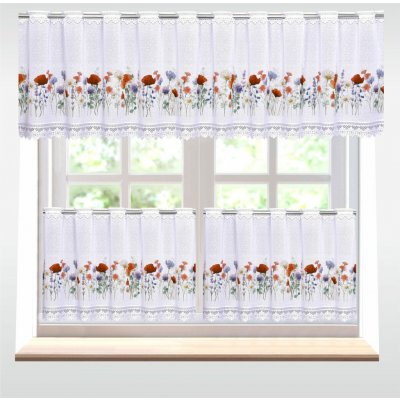 Záclona žakárová Máky metráž bílá cena od - 50 cm 361930 Máky – Zboží Mobilmania