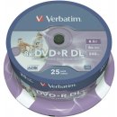 Médium pro vypalování Verbatim DVD+R DL 8,5GB 8x, printable, spindle, 25ks (43667)