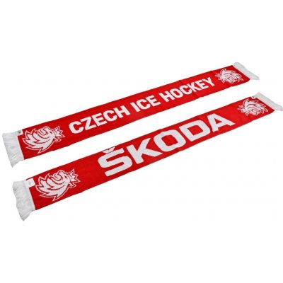 Škoda pletená šála Czech Ice Hockey original červená