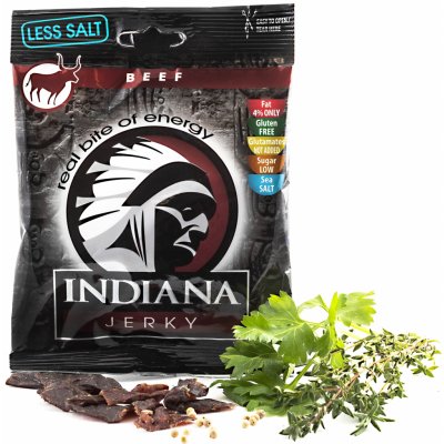 Indiana Beef Jerky Less Salt 25 g – Hledejceny.cz