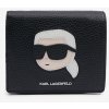 Peněženka Černá dámská malá kožená peněženka KARL LAGERFELD