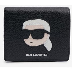 Černá dámská malá kožená peněženka KARL LAGERFELD