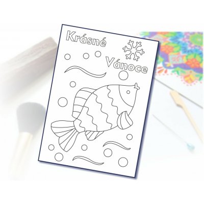 Radost v písku Šablona na pískování krásné vánoce kapřík A6 – Zboží Dáma