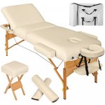 tectake 400278 skládací masážní lehátko dřevěné 3 zóny 10 cm polstrováním s odkládacími válečky černá – Zboží Mobilmania