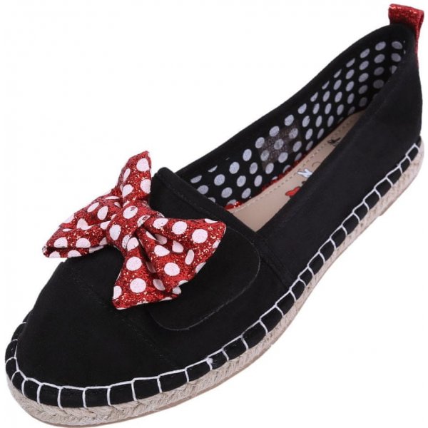 Dámská bota Disney espadrilky s mašlí Minnie Mouse černé