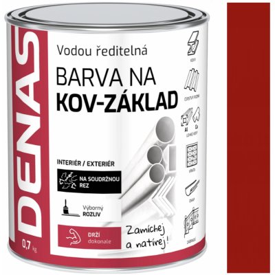 DENAS NA KOV-ZÁKLAD antikorozní barva na kov, 0840 červenohnědá, 700 g – Sleviste.cz
