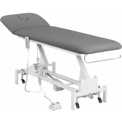 physa Elektrické masážní lehátko - 1 motor - 100 W - 207 x 68 x 53–92 cm - 200 kg - bílé/šedé LILLE GRAY PH – Zboží Dáma