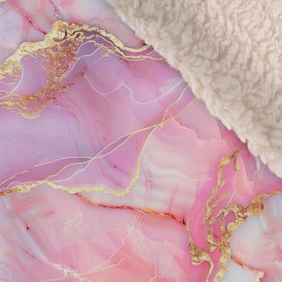 Takoy Softshell zimní s ecru beránkem růžový mramor - vzor na látce tištěný po délce – Sleviste.cz