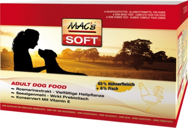 Mac´s Soft Dog Grain Free Kuře a Losos 3 x 5 kg