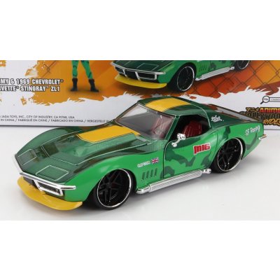 Jada Autíčko Chevrolet Stingray 1969 Street Fighterkovové s otevíratelnými částmi a kovová figurka Cammy White délka 20 cm 1:24 – Zbozi.Blesk.cz