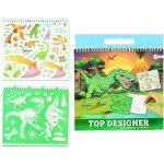Teddies Blok se šablonami s nálepkami dinosaurus 26x29cm – Hledejceny.cz
