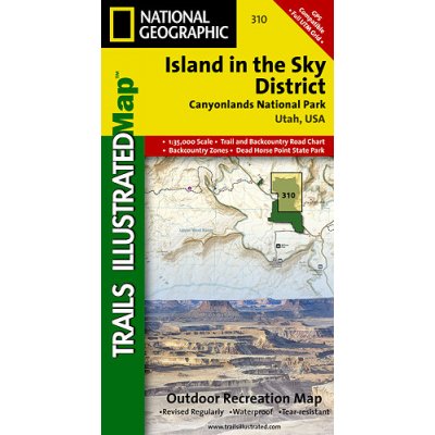 Canyonlands Island in the Sky District národní park Utah turistická mapa GPS k