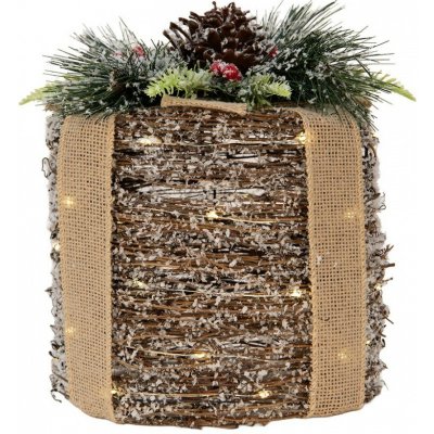 Clayre & Eef Christmas Decoration With LED Lighting Gift ? 25x30 Cm / 3xAA Brown Rattan - LED ? 25*30 cm / 3*AA - Clayre & Eef – Hledejceny.cz