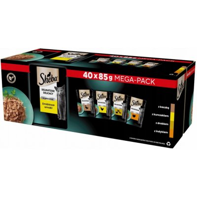 Sheba Select Slices in jelly kuře krůta kachna drůbeží 40 x 85 g – Sleviste.cz
