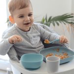 Beaba Jídelní souprava Silicone Meal Set ze silikonu modrá pro miminka od 4 měs 4 dílná – Hledejceny.cz