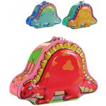 Pokladnička dinosaurus dětská kasička se zámkem a klíčky 3 druhy kov – Zboží Mobilmania