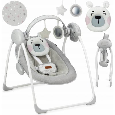 MoMi houpací lehátko s melodiemi Liss Bear růžová – Zboží Dáma