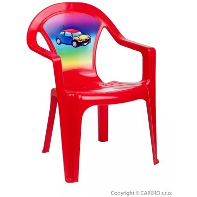 STAR PLUS Dětský zahradní nábytek Plastová židle červená auto
