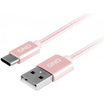 GND USBAC100MM09 USB / USB-C, opletený, 1m, růžový – Zbozi.Blesk.cz