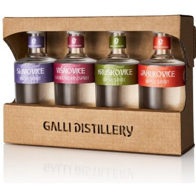 Galli degustační sada ovocných destilátů 4 × 43,75% 0,05 l (holá láhev) – Hledejceny.cz
