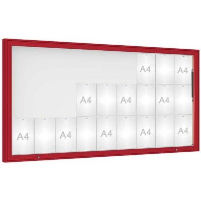 PROCITY Venkovní vitrína model 1000, 27 x A4, plexi, červená | Zboží Auto