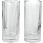 Ferm Living Vysoké sklenice Ripple Clear sklo 2 x 480 ml – Hledejceny.cz
