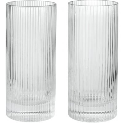 Ferm Living Vysoké sklenice Ripple Clear sklo 2 x 480 ml – Hledejceny.cz