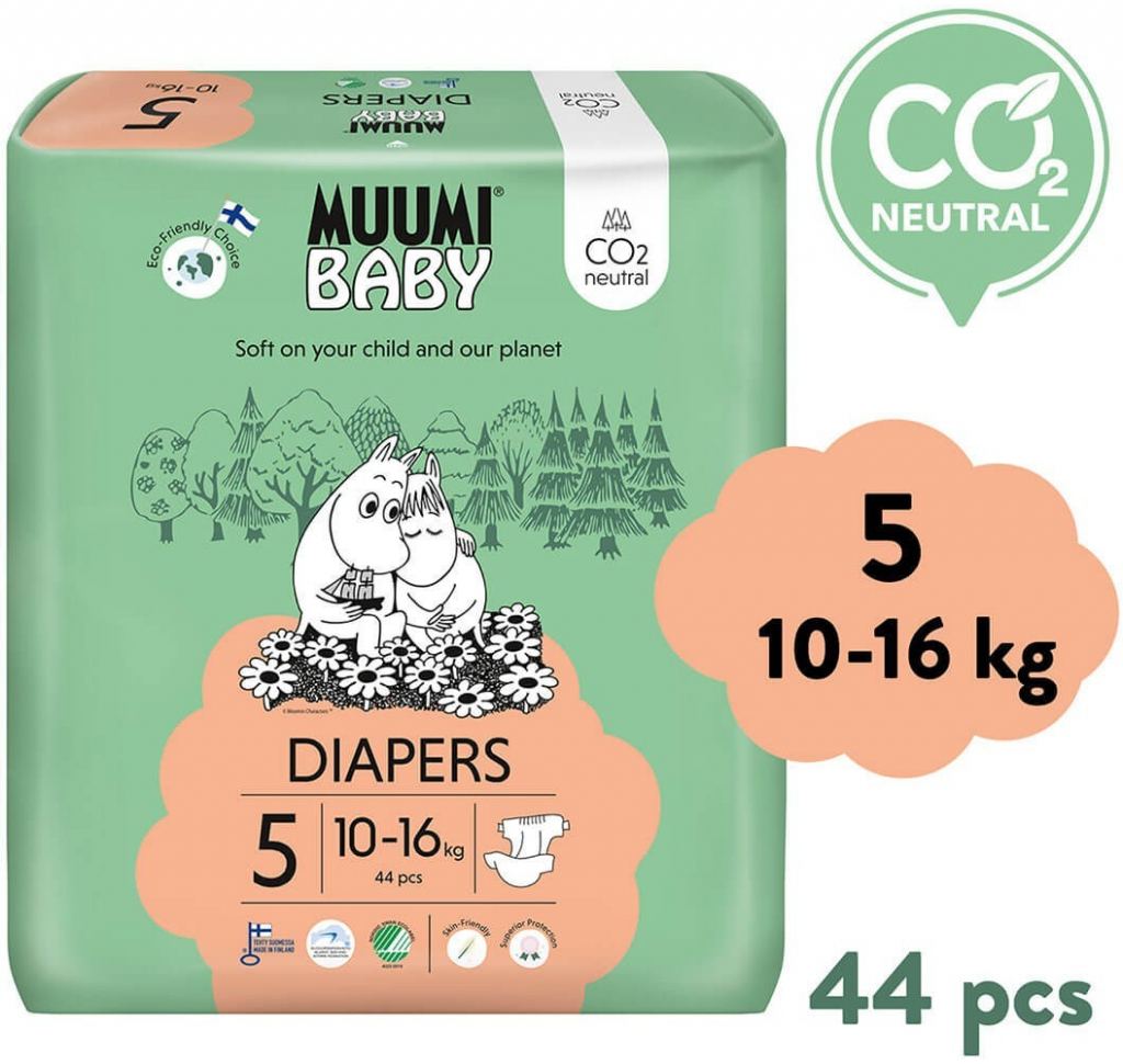 Muumi Baby 5 Maxi+ 10-16 kg eko 22 ks