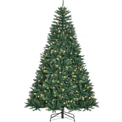 HOMCOM Vánoční stromeček HOMCOM, 700 teple bílých LED diod, 2154 větví, nehořlavý, plast/kov, 210 x 142 cm, zelený – Hledejceny.cz