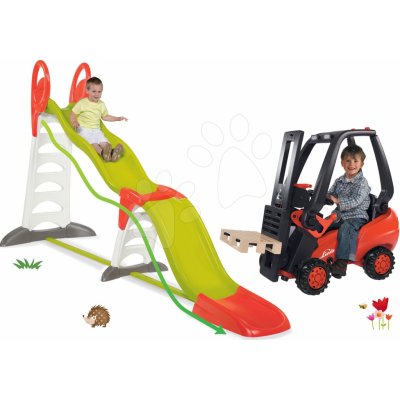 Smoby set Toboggan Super Megagliss 2v1 a pískoviště stolek na vodu a písek se sekačkou a kolečkem 310260-19 – Zbozi.Blesk.cz