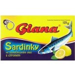 Giana Sardinky ve slunečnicovém oleji s citronem, 125 g – Zboží Dáma