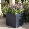 Květináč a truhlík Fiberstone Square XXL Black 70x70x70 cm