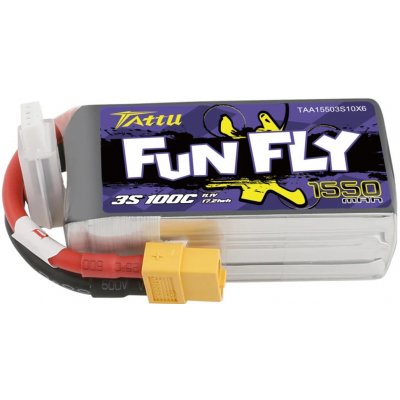 Tattu akumulátor LiPo Funfly Series 1550mAh 11.1V 100C 3S1P XT60 Plug – Zboží Dáma