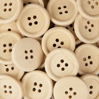 Dřevěné knoflíky 25 mm kulaté 8 ks přírodní - 1 balení – Zboží Dáma