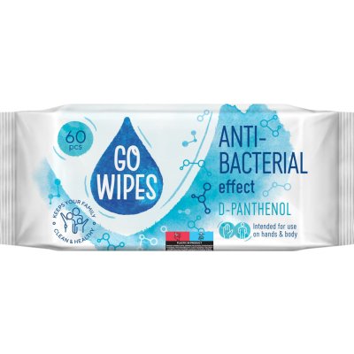 GoWipes Vlhčené ubrousky s antibakteriálním účinkem 60 ks – Zboží Dáma